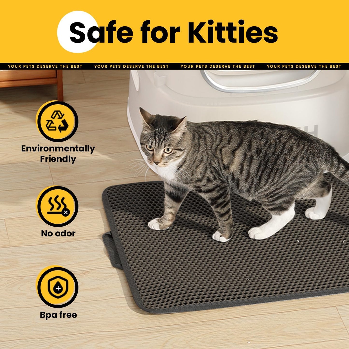 Compact and Durable Cat Litter Mat - Waterproof, Easy to Clean, and Perfect for Small Spaces