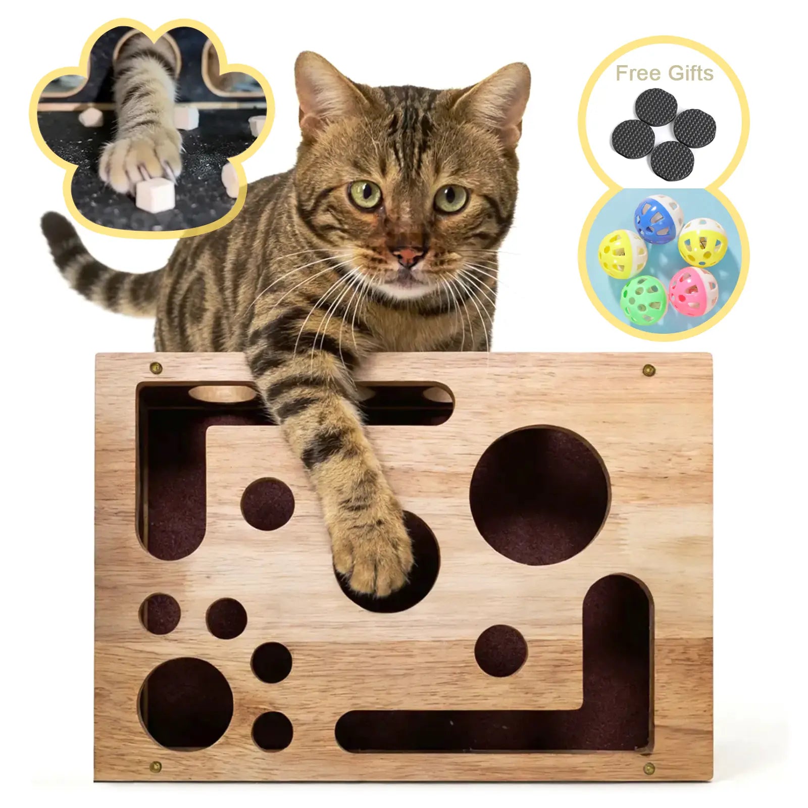 Revolutionary Cat Nail File Box Made from 100% Real Oak Wood - The Ultimate Stress-Free Grooming Solution for Cats Who Fear Clippers and Noisy Grinders, Perfect for Indoor Cats and Multi-Cat Households