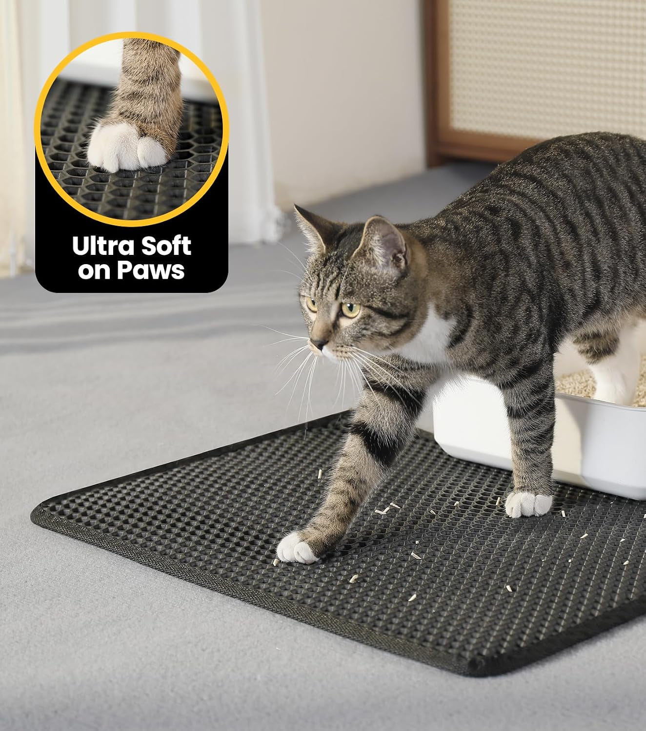 Compact and Durable Cat Litter Mat - Waterproof, Easy to Clean, and Perfect for Small Spaces