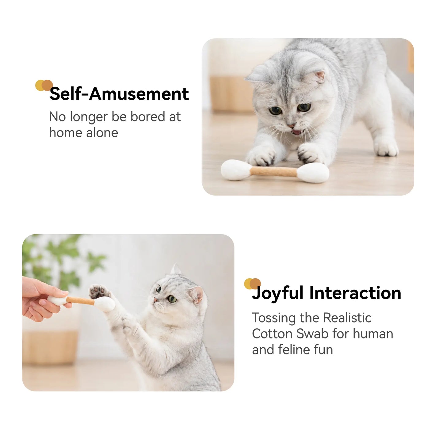 Potaroma 3 Pack Soft Natural Felt Cat Chew Toys with Catnip - Perfect for Kittens & Adult Cats, Includes Reusable Storage Bag