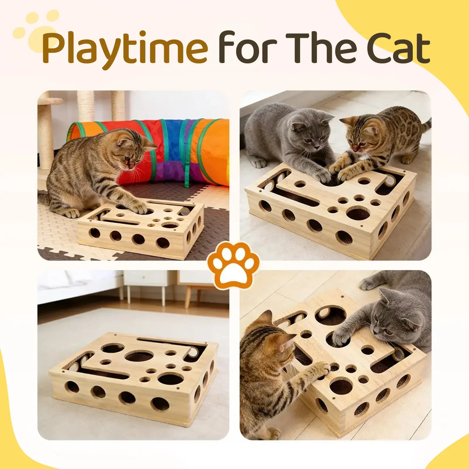 Revolutionary Cat Nail File Box Made from 100% Real Oak Wood - The Ultimate Stress-Free Grooming Solution for Cats Who Fear Clippers and Noisy Grinders, Perfect for Indoor Cats and Multi-Cat Households