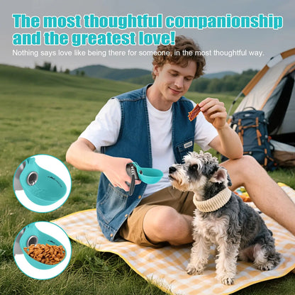 Lumikata 2-in-1 Portable Tumbler & Water Ball for Dogs - 10oz Stainless Steel Leak-Proof Bottle with Silicone Bowl for On-the-Go Hydration
