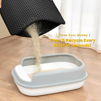 Compact and Durable Cat Litter Mat - Waterproof, Easy to Clean, and Perfect for Small Spaces