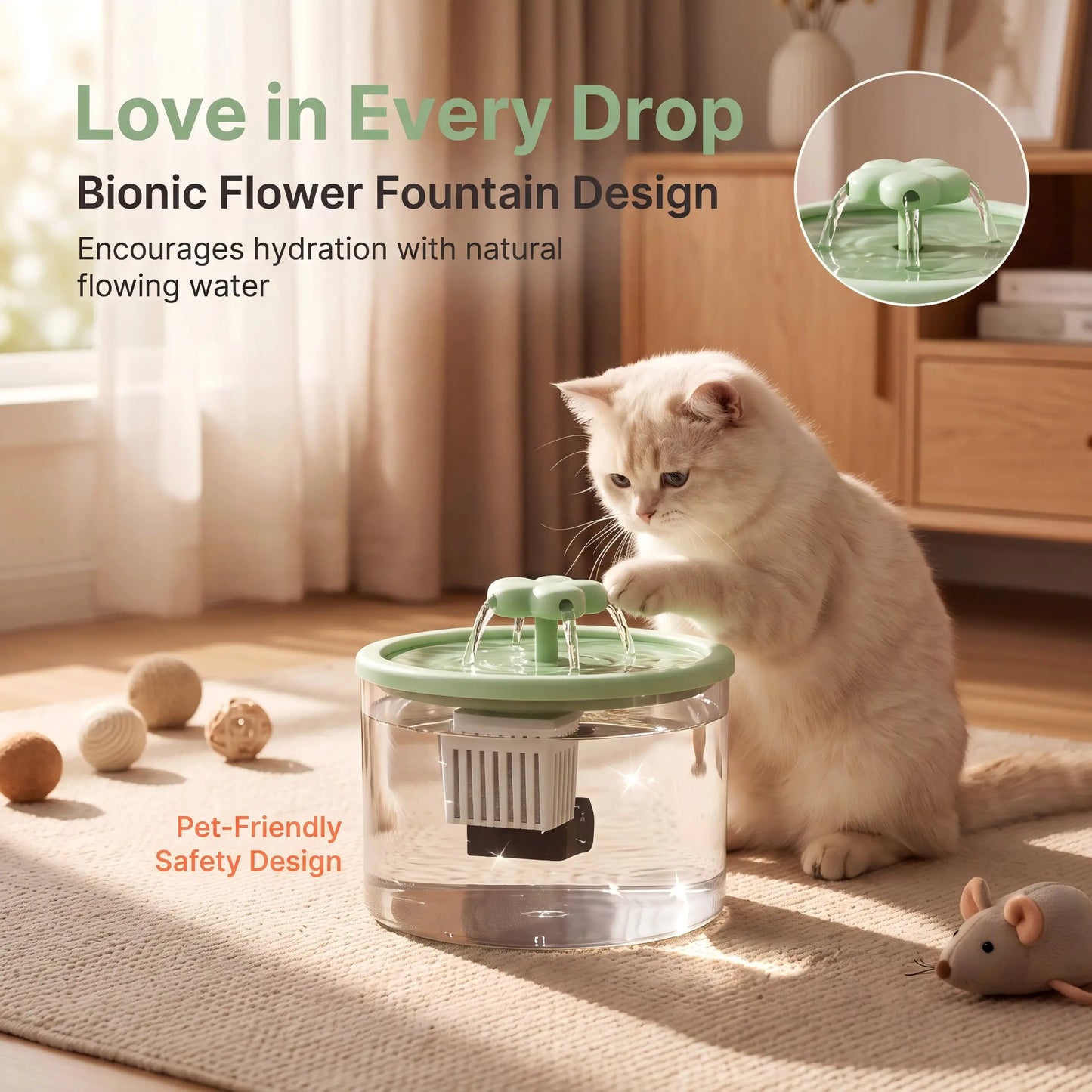 Elevate Your Cat's Hydration Experience with the Stylish and Quiet USB-Powered Cat Fountain Water Dispenser