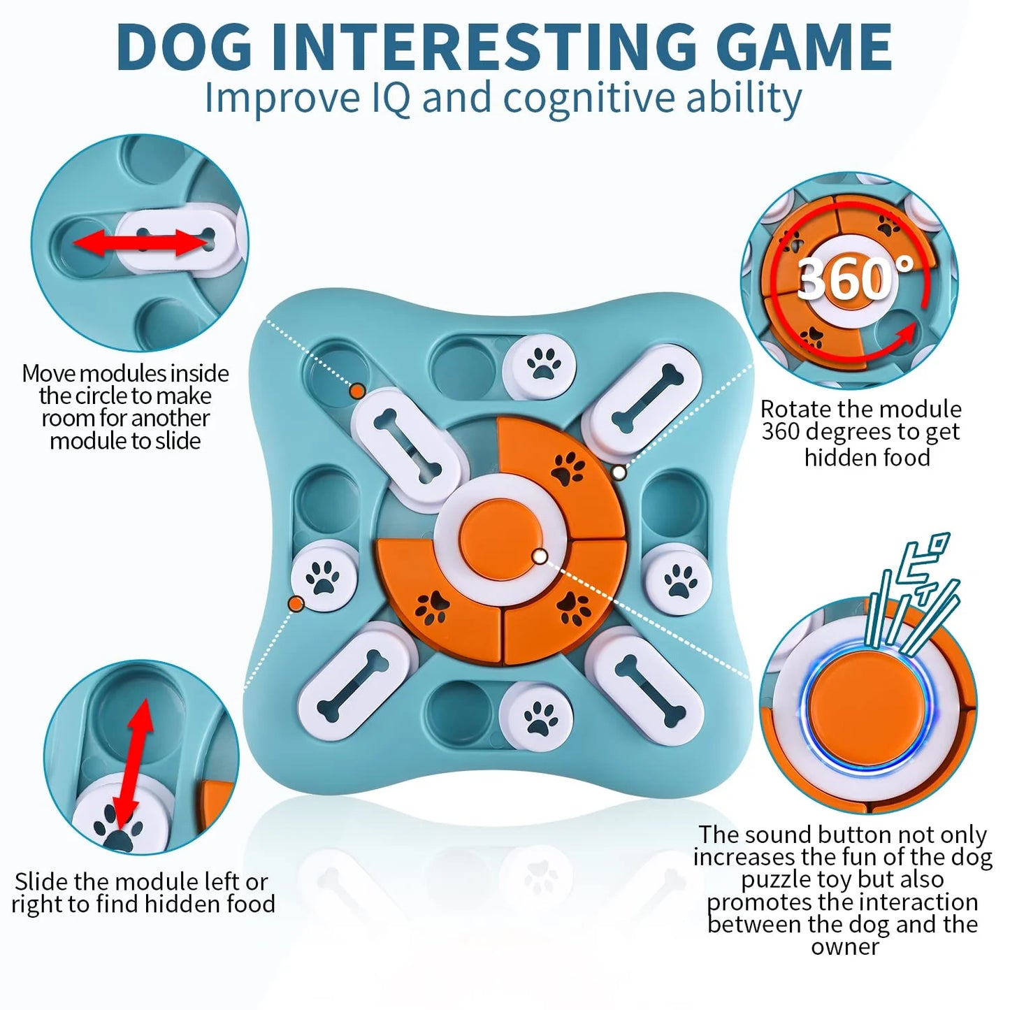Engaging Dog Puzzle Toys for IQ Training - Interactive Treat Dispensing Toys for Dogs and Cats, Perfect for Brain Stimulation and Fun!