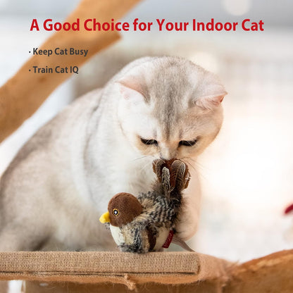 Exciting Chirping Bird & Squeaky Mouse Cat Toy Set - Interactive Play for Indoor Cats - Perfect for All Breeds!