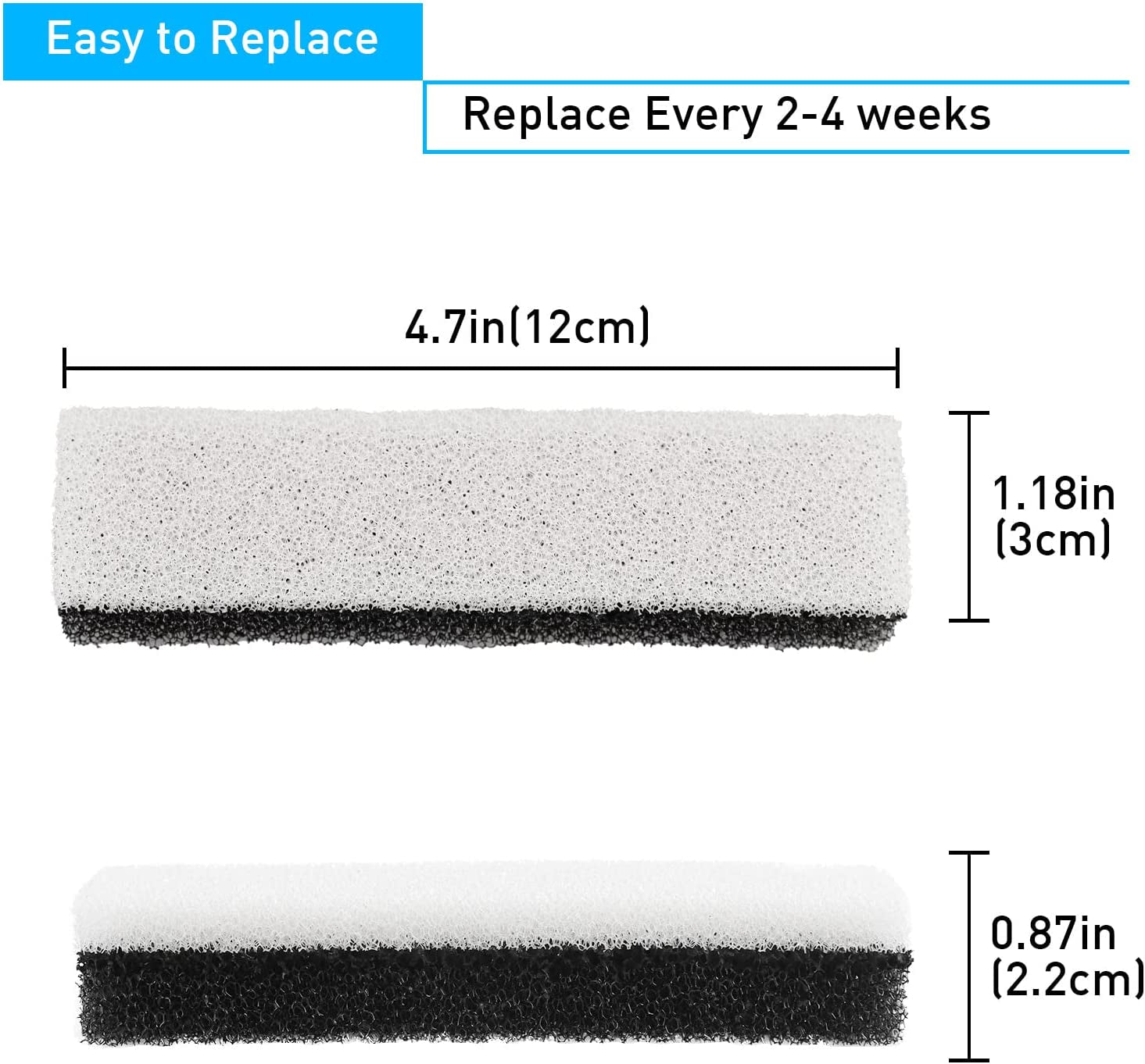 Cat Dog Water Fountain Replacement Filters 4 Pack for WF020TP/WF020BL/WF020WH Fountains