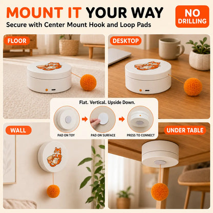 Exciting Smart Rotating Cat Teaser - Rechargeable Interactive Toy with 5 Play Modes for Endless Fun
