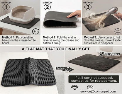 Compact and Durable Cat Litter Mat - Waterproof, Easy to Clean, and Perfect for Small Spaces