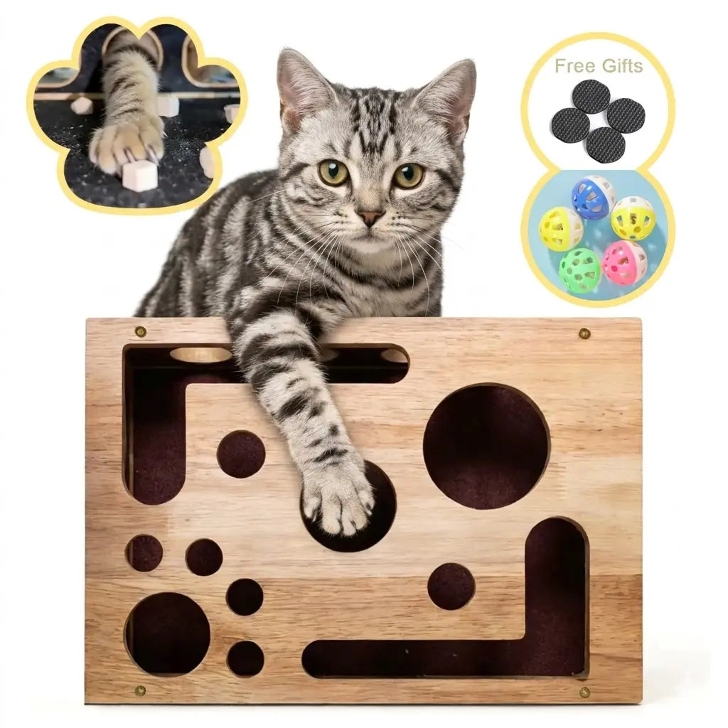 Revolutionary Cat Nail File Box Made from 100% Real Oak Wood - The Ultimate Stress-Free Grooming Solution for Cats Who Fear Clippers and Noisy Grinders, Perfect for Indoor Cats and Multi-Cat Households