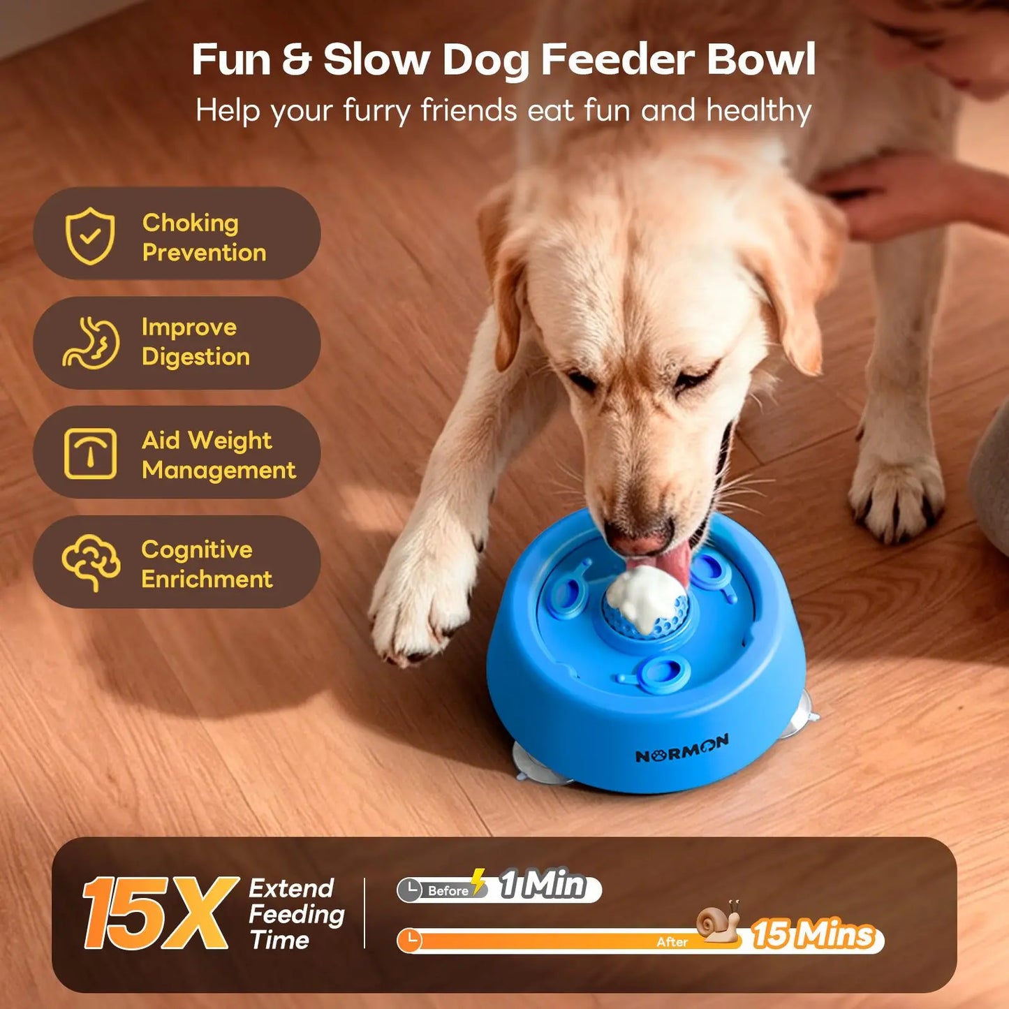 Engage Your Pup with the Normon Interactive Slow Feeder Dog Bowl – Perfect for Liquid Treats and Soft Foods!