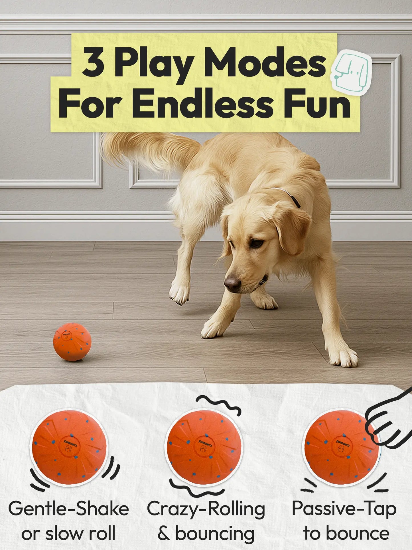 Exciting Automatic Rolling Dog Ball Toy with Motion Sensor – Self-Moving, Bouncing, and Rotating Fun for Your Pet!
