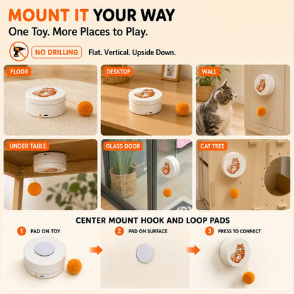 Exciting Smart Rotating Cat Teaser - Rechargeable Interactive Toy with 5 Play Modes for Endless Fun