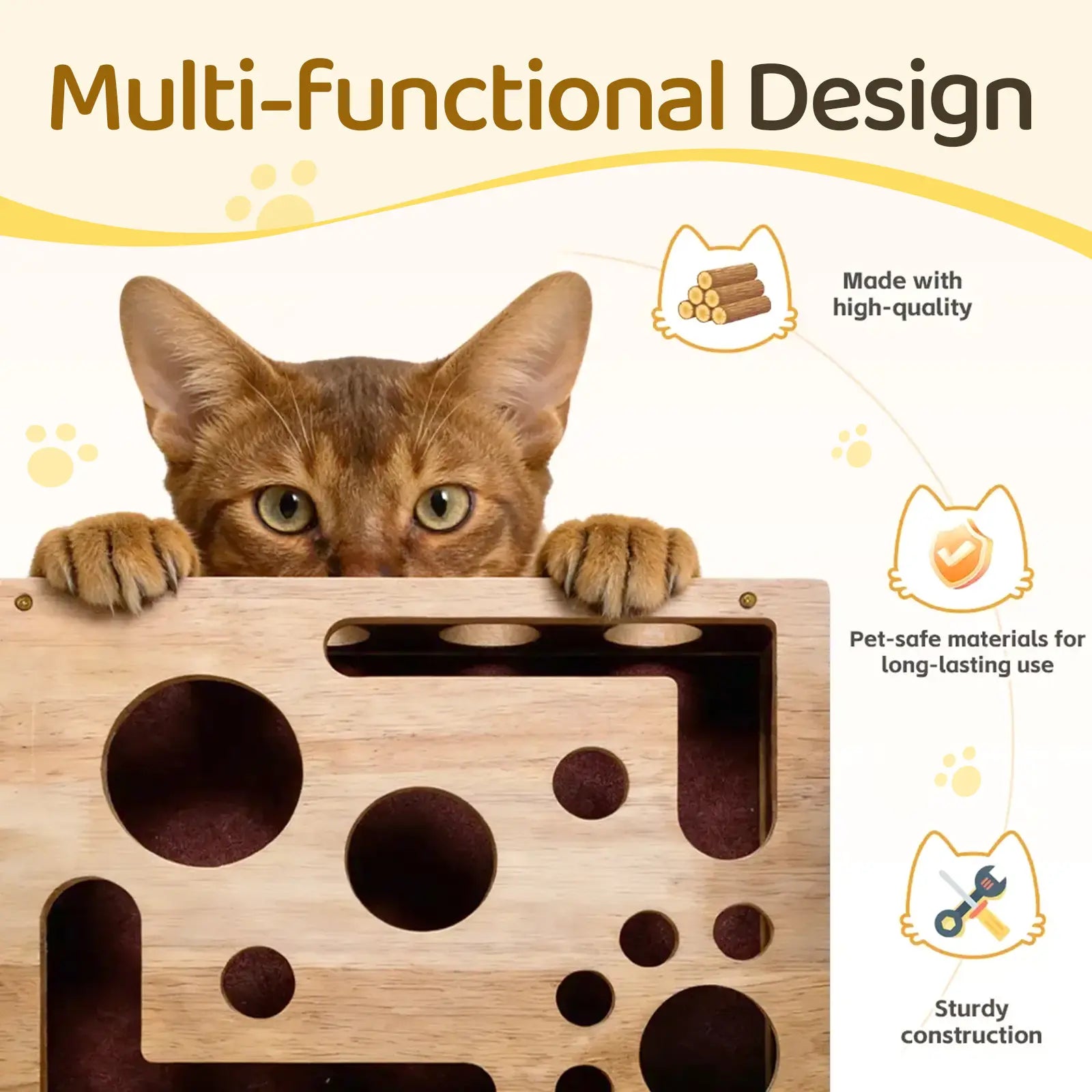 Revolutionary Cat Nail File Box Made from 100% Real Oak Wood - The Ultimate Stress-Free Grooming Solution for Cats Who Fear Clippers and Noisy Grinders, Perfect for Indoor Cats and Multi-Cat Households